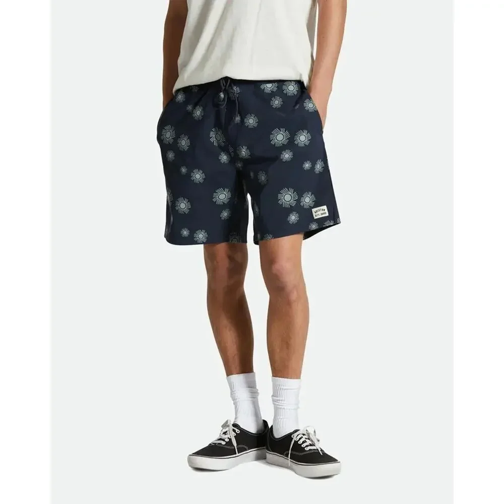 Brixton Voyage 18″ Washed Navy Blue Swim Trunks New Size Small Relaxed Fit
